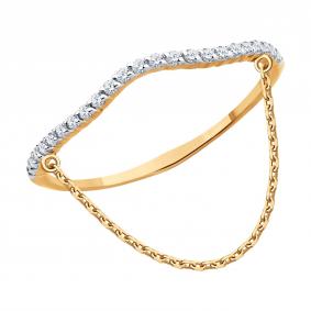 Золотое кольцо SOKOLOV 019698 с фианитом 019698 фото