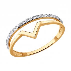 Золотое кольцо SOKOLOV 019699 с фианитом 019699 фото