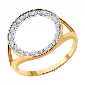 Золотое кольцо SOKOLOV 019721 с фианитом 019721 фото