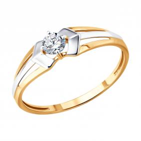 Золотое кольцо SOKOLOV 019722 с фианитом 019722 фото