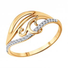 Золотое кольцо SOKOLOV 019791 с фианитом 019791 фото