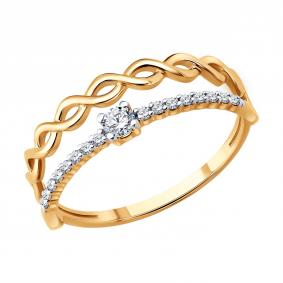 Золотое кольцо SOKOLOV 019795 с фианитом 019795 фото