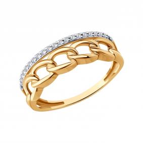 Золотое кольцо SOKOLOV 019796 с фианитом 019796 фото