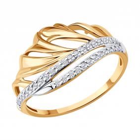 Золотое кольцо SOKOLOV 019804 с фианитом 019804 фото