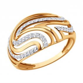 Золотое кольцо SOKOLOV 019805 с фианитом 019805 фото