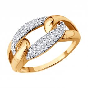 Золотое кольцо SOKOLOV 019808 с фианитом 019808 фото