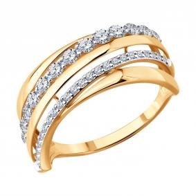 Золотое кольцо SOKOLOV 019812 с фианитом 019812 фото