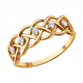 Золотое кольцо SOKOLOV 019814 с фианитом 019814 фото