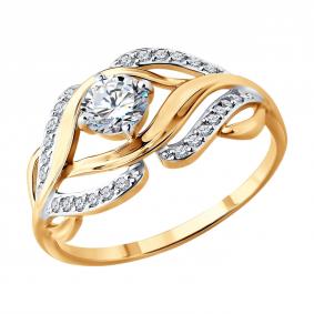 Золотое кольцо SOKOLOV 019815 с фианитом 019815 фото