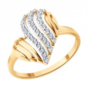 Золотое кольцо SOKOLOV 019821 с фианитом 019821 фото