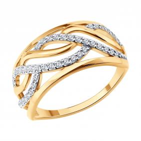 Золотое кольцо SOKOLOV 019822 с фианитом 019822 фото