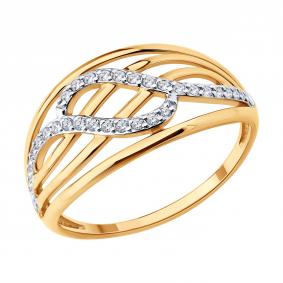 Золотое кольцо SOKOLOV 019826 с фианитом 019826 фото