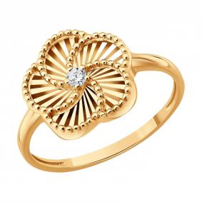 Золотое кольцо SOKOLOV 019830 с фианитом 019830 фото