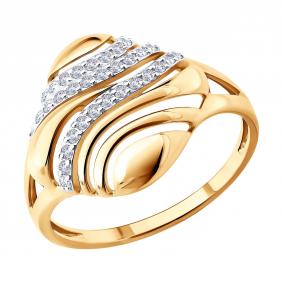 Золотое кольцо SOKOLOV 019832 с фианитом 019832 фото