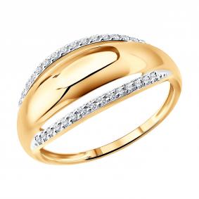 Золотое кольцо SOKOLOV 019835 с фианитом 019835 фото