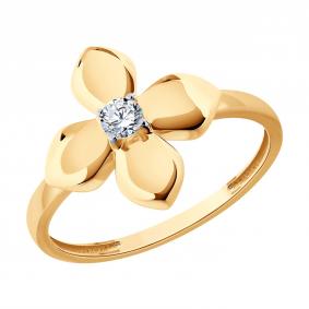 Золотое кольцо SOKOLOV 019836 с фианитом 019836 фото