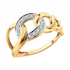 Золотое кольцо SOKOLOV 019837 с фианитом 019837 фото