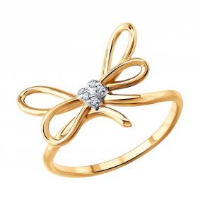 Золотое кольцо SOKOLOV 019849 с фианитом 019849 фото