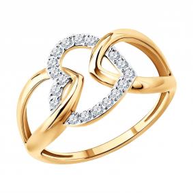 Золотое кольцо SOKOLOV 019854 с фианитом 019854 фото