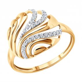 Золотое кольцо SOKOLOV 019856 с фианитом 019856 фото