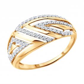 Золотое кольцо SOKOLOV 019863 с фианитом 019863 фото