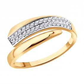 Золотое кольцо SOKOLOV 019872 с фианитом 019872 фото