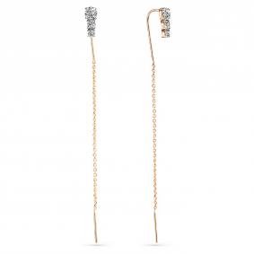 Золотые серьги Мастер Бриллиант 01M002-0068-0001-011 с фианитом 01M002-0068-0001-011 фото