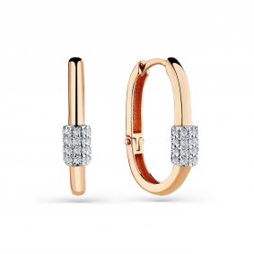 Золотые серьги Мастер Бриллиант 01M002-0641-0001-011 с фианитом 01M002-0641-0001-011 фото