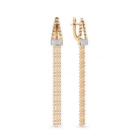 Золотые серьги Мастер Бриллиант 01M002-0762-7101-011 с фианитом 01M002-0762-7101-011 фото