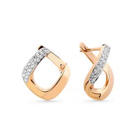 Золотые серьги Мастер Бриллиант 01M002-0822-0001-011 с фианитом 01M002-0822-0001-011 фото