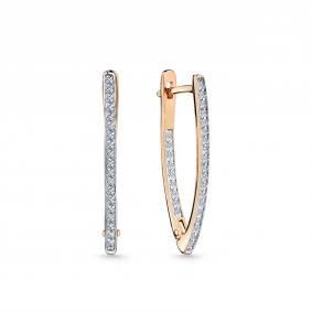 Золотые серьги Мастер Бриллиант 01M002-0841-0001-011 с фианитом 01M002-0841-0001-011 фото