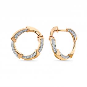 Золотые серьги Мастер Бриллиант 01M002-0940-0001-011 с фианитом 01M002-0940-0001-011 фото