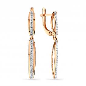 Золотые серьги Мастер Бриллиант 01M002-0960-0001-011 с фианитом 01M002-0960-0001-011 фото