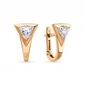 Золотые серьги Мастер Бриллиант 01M002-0972-0001-011 с фианитом 01M002-0972-0001-011 фото