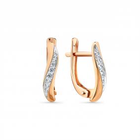 Золотые серьги Мастер Бриллиант 01M002-0985-0001-011 с фианитом 01M002-0985-0001-011 фото