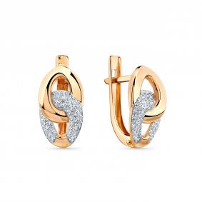 Золотые серьги Мастер Бриллиант 01M002-1015-0001-011 с фианитом 01M002-1015-0001-011 фото