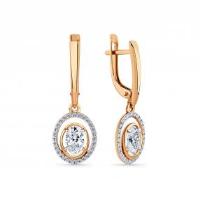 Золотые серьги Мастер Бриллиант 01M002-1036-0001-011 с фианитом 01M002-1036-0001-011 фото