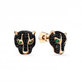 Золотые серьги Мастер Бриллиант 01M005-0145-0052-012 с фианитом 01M005-0145-0052-012 фото