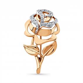 Золотая брошь Мастер Бриллиант 01M007-0040-0001-011 с фианитом 01M007-0040-0001-011 фото