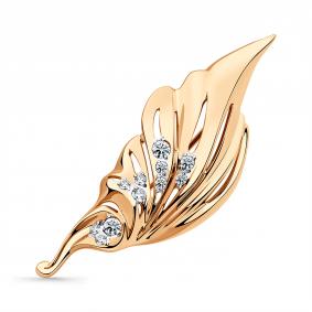 Золотая брошь Мастер Бриллиант 01M007-0044-0001-011 с фианитом 01M007-0044-0001-011 фото