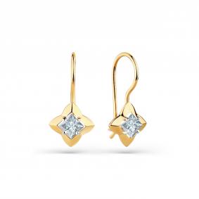 Золотые серьги Мастер Бриллиант 01M009-0010-0001-011 с фианитом 01M009-0010-0001-011 фото