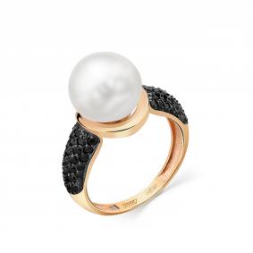 Золотое кольцо Мастер Бриллиант 01M01-3-496-0505-012 с фианитом и жемчугом 01M01-3-496-0505-012 фото