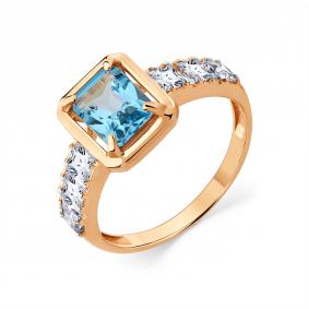 Золотое кольцо Мастер Бриллиант 01M01-3-677-1301-011 с топазом и фианитом 01M01-3-677-1301-011 фото