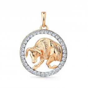 Золотая подвеска Знак зодиака Телец Мастер Бриллиант с фианитом 01M010-0189-0001-011 01M010-0189-0001-011 фото