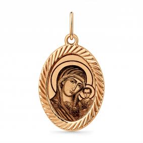 Золотая подвеска-иконка Казанская Божья Матерь 01M010-0223-3000-010 01M010-0223-3000-010 фото