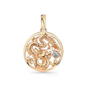 Золотая подвеска Символ года Дракон Мастер Бриллиант с фианитом 01M010-0246-0001-011 01M010-0246-0001-011 фото