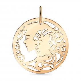 Золотая подвеска Знак зодиака Близнецы Мастер Бриллиант 01M010-0272-0000-010 01M010-0272-0000-010 фото