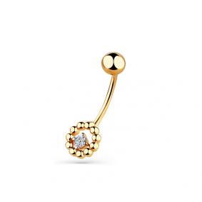 Золотой пирсинг в пупок Мастер Бриллиант с фианитом 01M011-0001-0001-011 01M011-0001-0001-011 фото