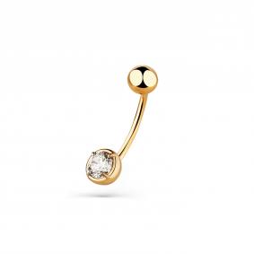 Золотой пирсинг в пупок Мастер Бриллиант с фианитом 01M011-0004-0001-011 01M011-0004-0001-011 фото