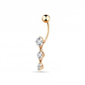Золотой пирсинг в пупок Мастер Бриллиант с фианитом 01M011-0010-0001-011 01M011-0010-0001-011 фото